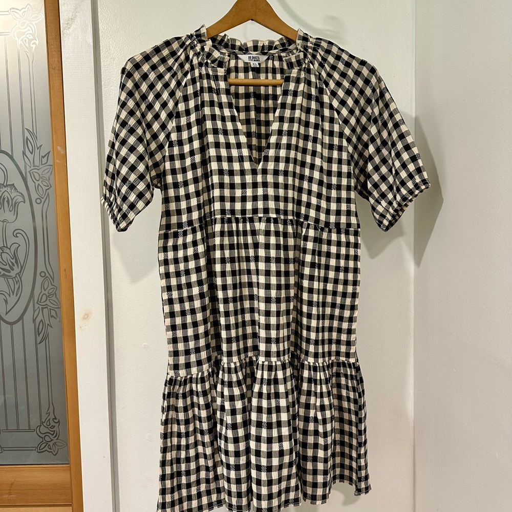 BB Dakota Black & Cream Checkered Dress